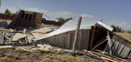 Temporal de viento: las ráfagas destruyeron una casa