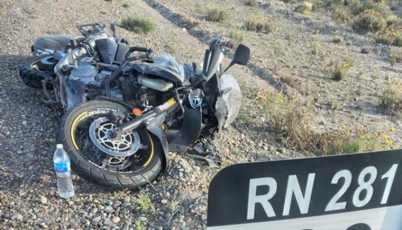 Motociclista embistió a un guanaco 