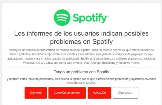 Se cayó Spotify