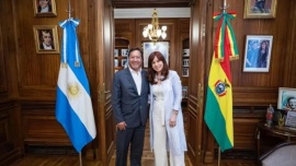 Cristina Kirchner recibió en el Senado a Luis Arce y a Gustavo Petro