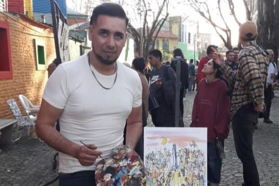 Hugo Pastor González, el artista de Las Heras, expone su arte en Europa