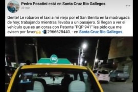 Le robaron el taxi a su padre y pide ayuda por redes sociales para recuperarlo