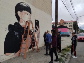 Familiares realizaron mural y pidieron conciencia a la comunidad