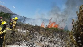 Se desató un incendio forestal en El Bolsón y ya trabajan para que no llegue a poblados cercanos