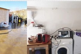 Una familia tuvo que ser evacuada tras inundarse su casa