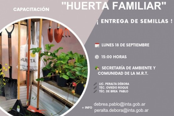 Capacitación sobre Huerta Familiar y Entrega de Semillas por INTA AER Río Turbio