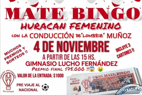 El Club Huracán realiza un mate bingo para recaudar fondos