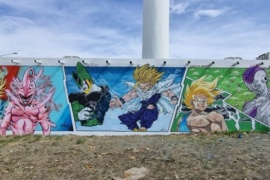 Los murales de la Scaloneta y Dragon Ball Z que son virales