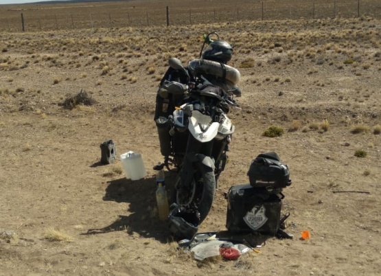 Un motociclista brasileño herido tras chocar con un guanaco