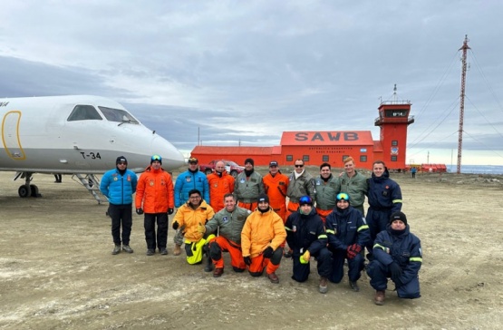 Por primera vez, un Saab 340 aterrizó en la Base Antártica Marambio