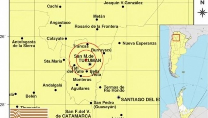 Un sismo de 3,5 sacudió a Tucumán
