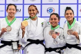 La judoca riogalleguense Joaquina Nieto obtuvo una medalla de bronce en Brasil