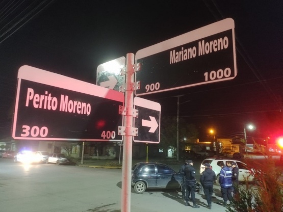 Colisión en la esquina de Mariano Moreno y Perito Moreno