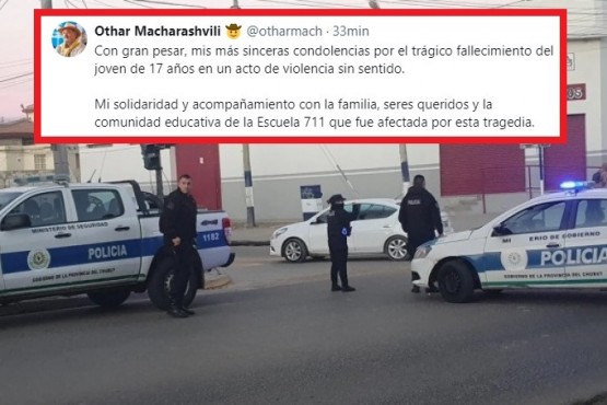 El intendente de Comodoro Rivadavia, Othar Macharashvili, se expresó ante el crimen del estudiante de 17 años.