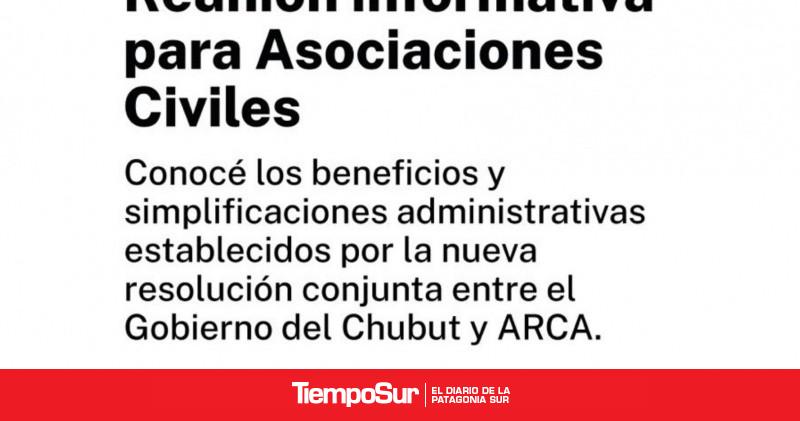 El Gobierno del Chubut realizará una reunión informativa para asociaciones civiles