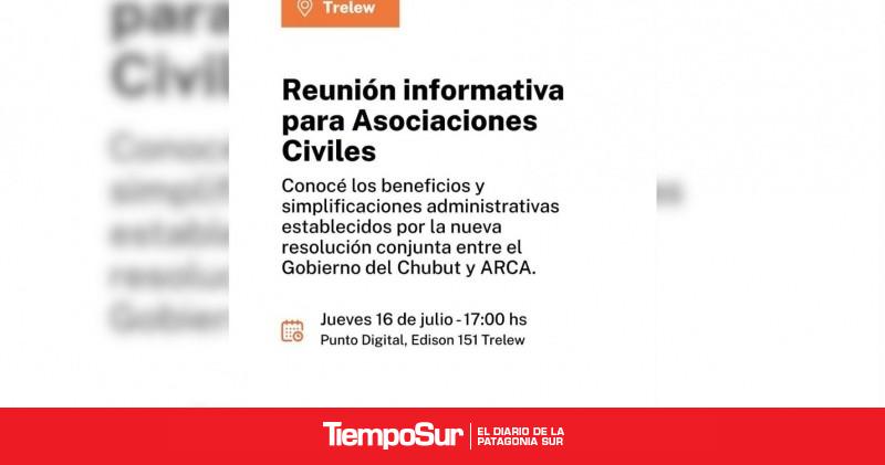 Provincia realizará una reunión informativa para asociaciones civiles