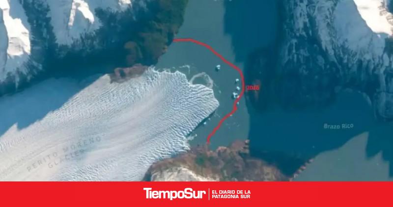 El retroceso del glaciar Perito Moreno ya puede observarse desde el espacio