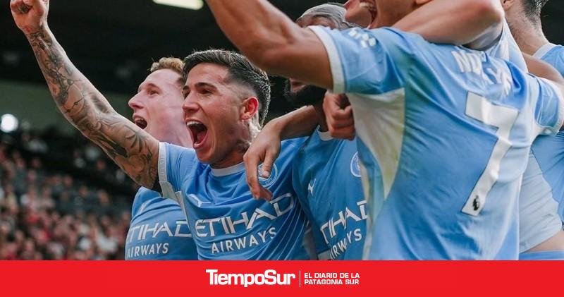 El City le ganó el derbi de Manchester al United como visitante y con diez jugadores