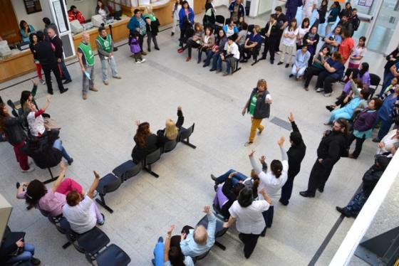 La asamblea hospitalaria de ayer, en el Hospital Regional Río Gallegos. (Foto C.R.)