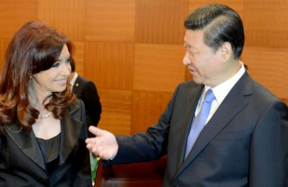 La presidenta Cristina Fernández de Kirchner y su par chino, Xi Jimping. (Foto Presidencia)