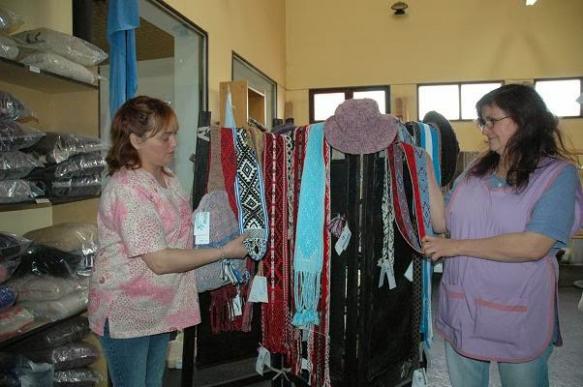 Producción textil de Prepap expuesta en Tecnópolis. 