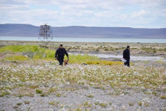 En la búsqueda de Juan Gabriel colaboran los uniformados de todas de las comisarías,  Prefectura, Gendarmería y Policía Federal, además del personal del Aeroclub que puso a disposición una de sus aeronaves. (Fotos: C.R.)