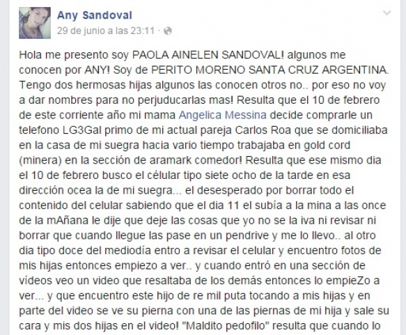 La desesperada mamá escribió una extensa carta en Facebook, y apuntó contra la justicia que dejó libre al sujeto que abusó de sus niñas. 