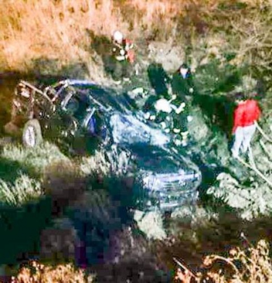 Lugar donde quedó la camioneta tras desbarrancar. (Foto: Colo Fuentes)