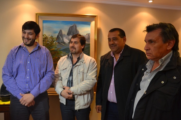 Los intendentes electos Mauro Casarini, Néstor González, Guillermo Mercado y Hugo Garay. (Foto C.R.)