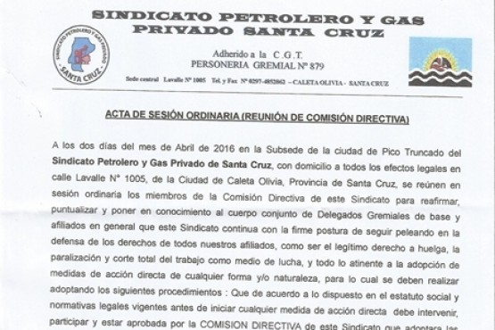 Comisión Directiva de Petroleros se reúne en Pico Truncado