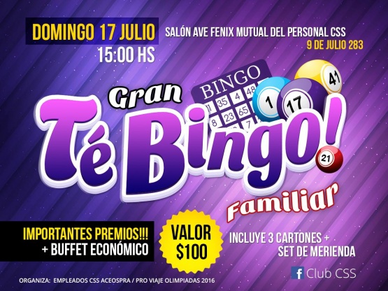 GRAN TÉ BINGO FAMILIAR