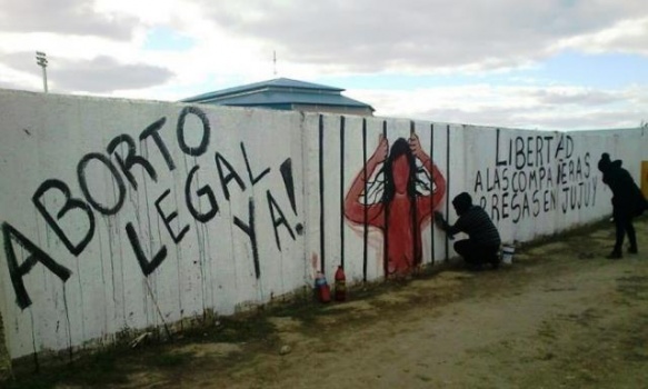 Pintada realizada el año pasado en pared sobre Av. San Martín