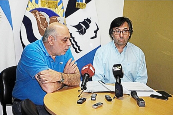 El intendente Roberto Giubetich y el secretario de Gobierno, César Guatti. 