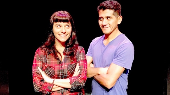 Leticia González de Lellis y Osqui Guzmán en escena. 