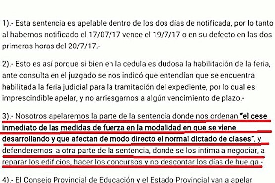 Con esta nota, ADOSAC comunicó que apelará el fallo de Lerena 